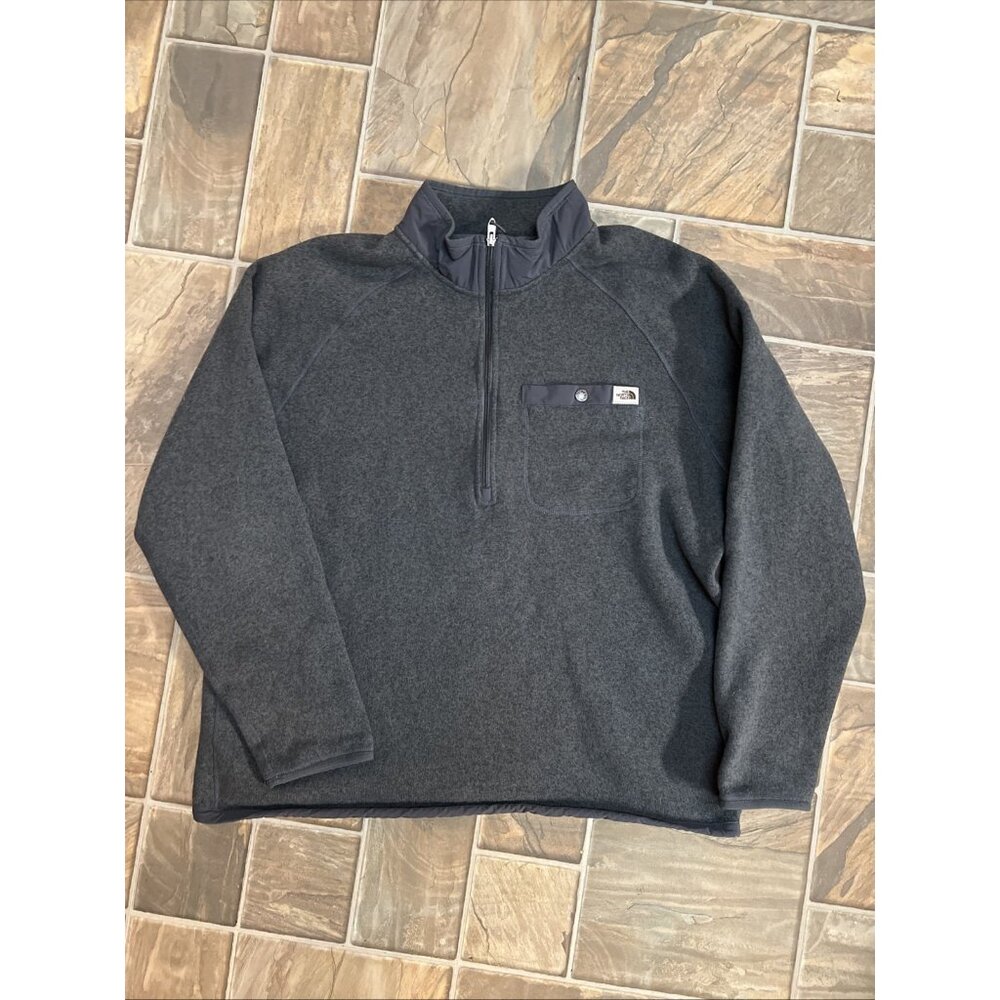 The North Face Gordon Lyons 1/4 Zip Men’s XXL Gray Sweater 2XL Fleece Pocket - Picture 13 of 16